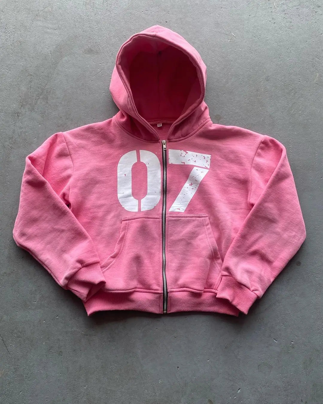 Streetwear Hoodie Y2K Sweatshirt Letter Pattern Pink Oversized Hoodie