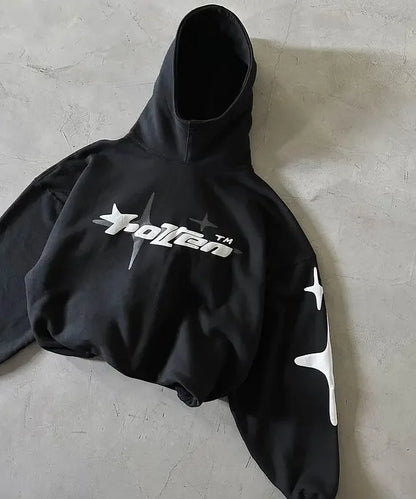 Brand New Star Letter Foam Hoodie for Men and Women Y2K