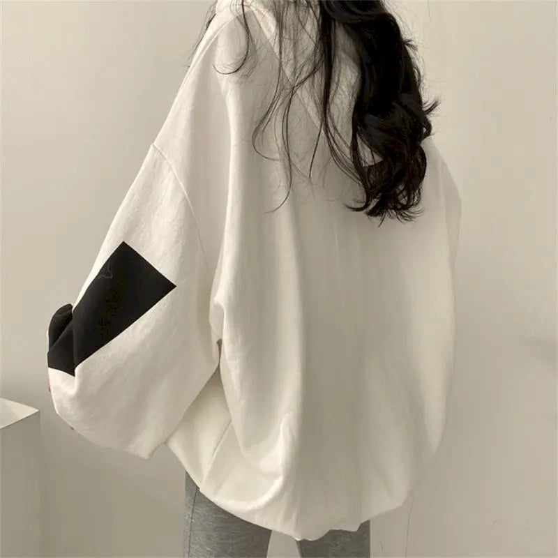 Fashion Letter Printing Hoodies WomenThin Large Size Casual Hooded Pullover Womens Tops