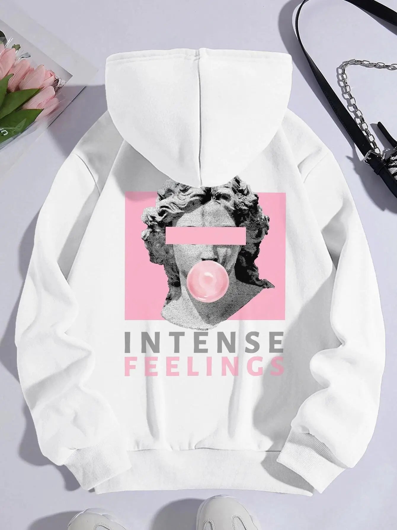 Sculpture Intense Feelings Printing Women Hoodies Casual Street Clothes