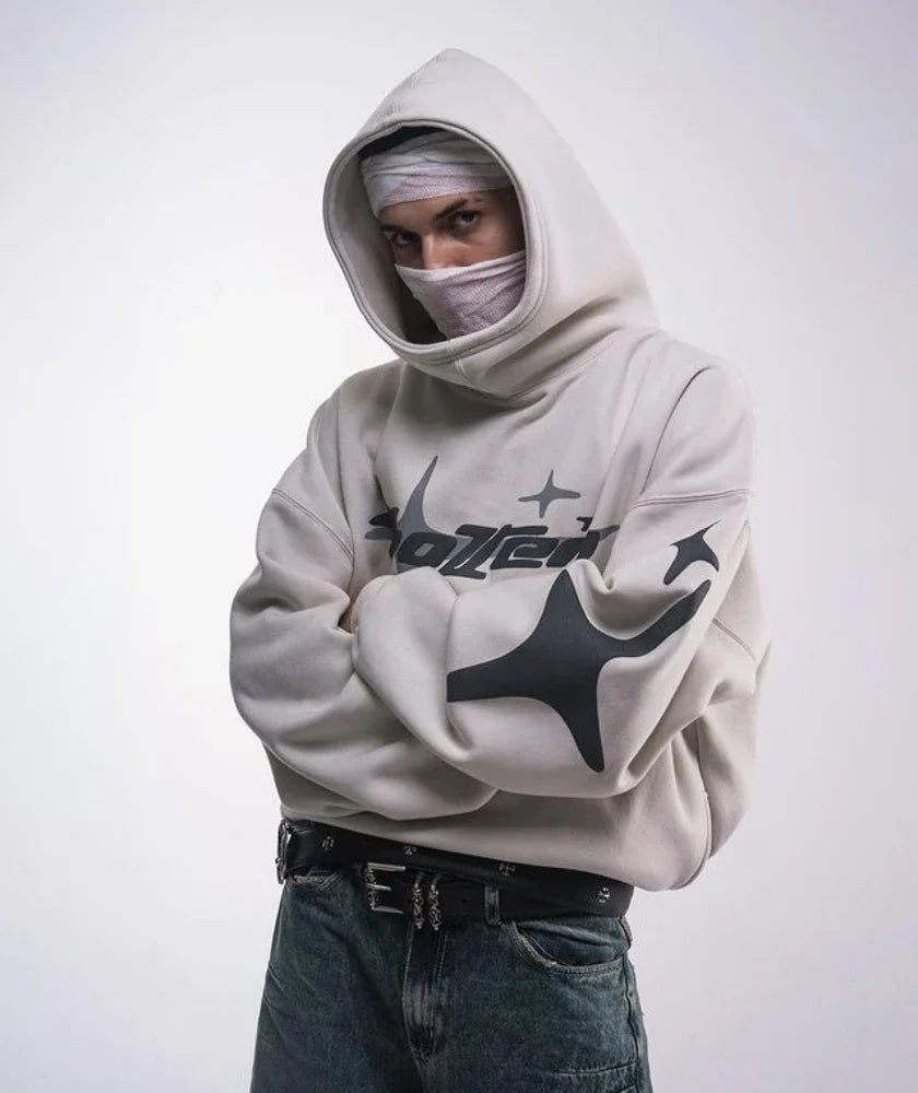 Brand New Star Letter Foam Hoodie for Men and Women Y2K