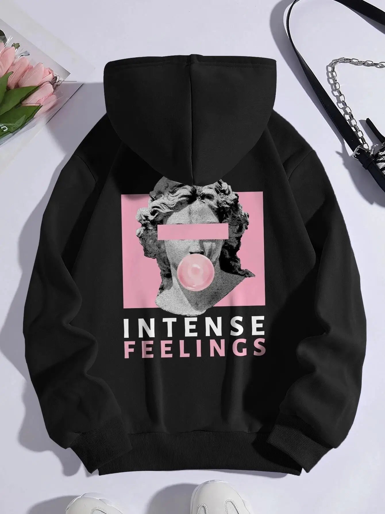 Sculpture Intense Feelings Printing Women Hoodies Casual Street Clothes